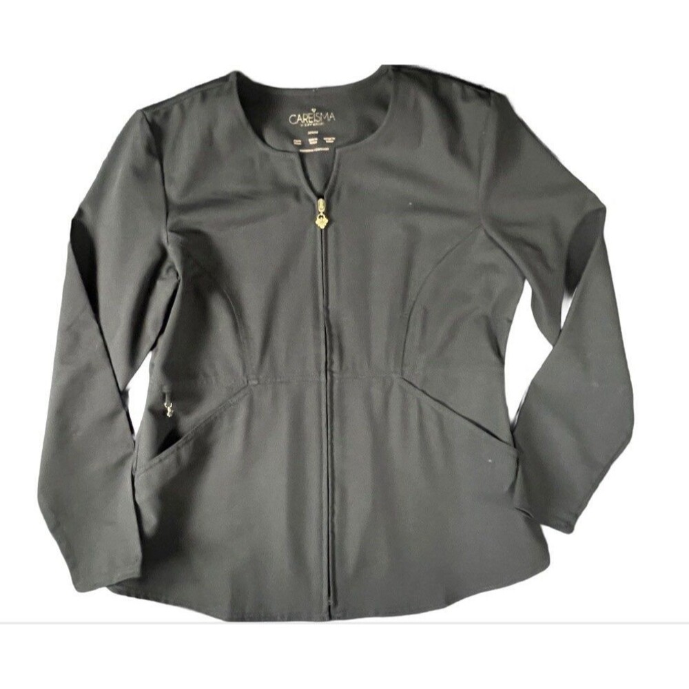 Careisma by Sofia Vergara Women’s Black Zip Front Long Sleeve Scrub Top M